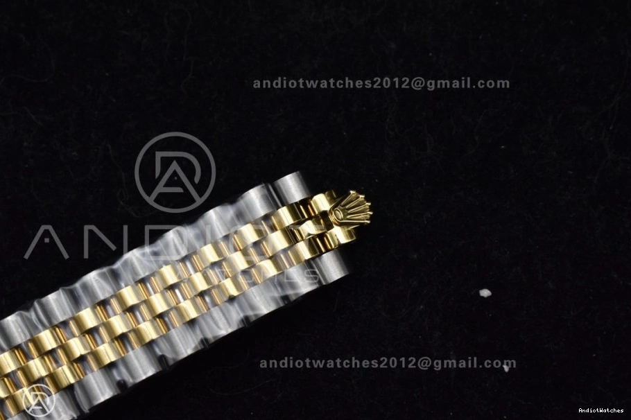 GSF on 278273 Steel DateJust 316L Stick Black Ladies Dial Markers Soft 31 Bracelet 561 YG President 1123